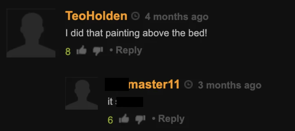 screenshot - TeoHolden 4 months ago I did that painting above the bed! 8. it 6 master11 3 months ago